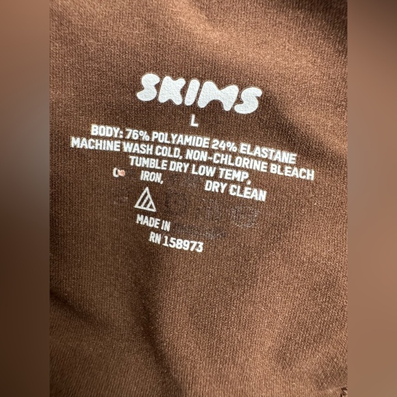 SKIMS Fits Everybody RACERBACK CROPPED TANK TOP Bra Brown L - Picture 5 of 5